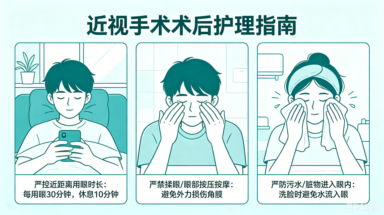 暑期摘镜必存！完整术后护理指南，避开伤眼误区！
